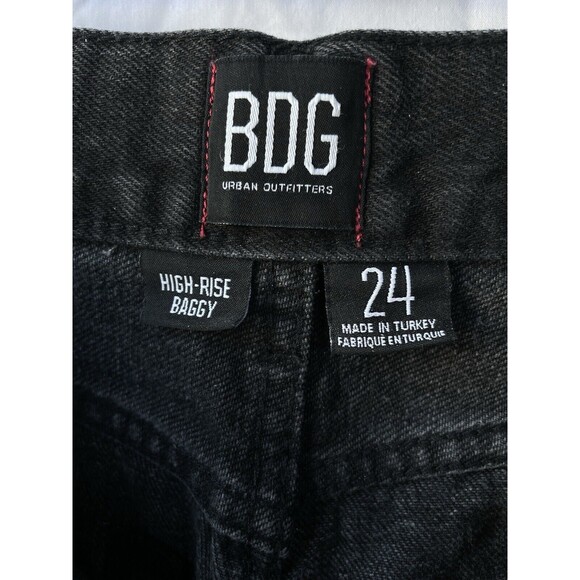 BDG High-Rise Distressed Baggy Faded Black Jeans Women’s Size 24 - Picture 6 of 12